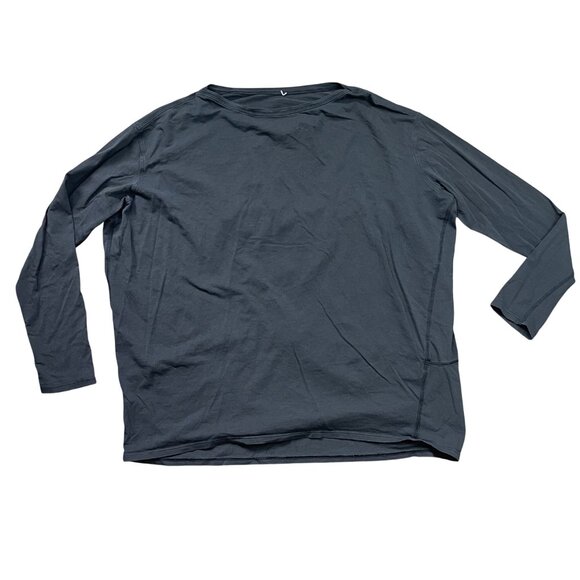 Lululemon Back in Action Long Sleeve Tee Women's Size Medium Black Cotton Blend - Picture 1 of 6